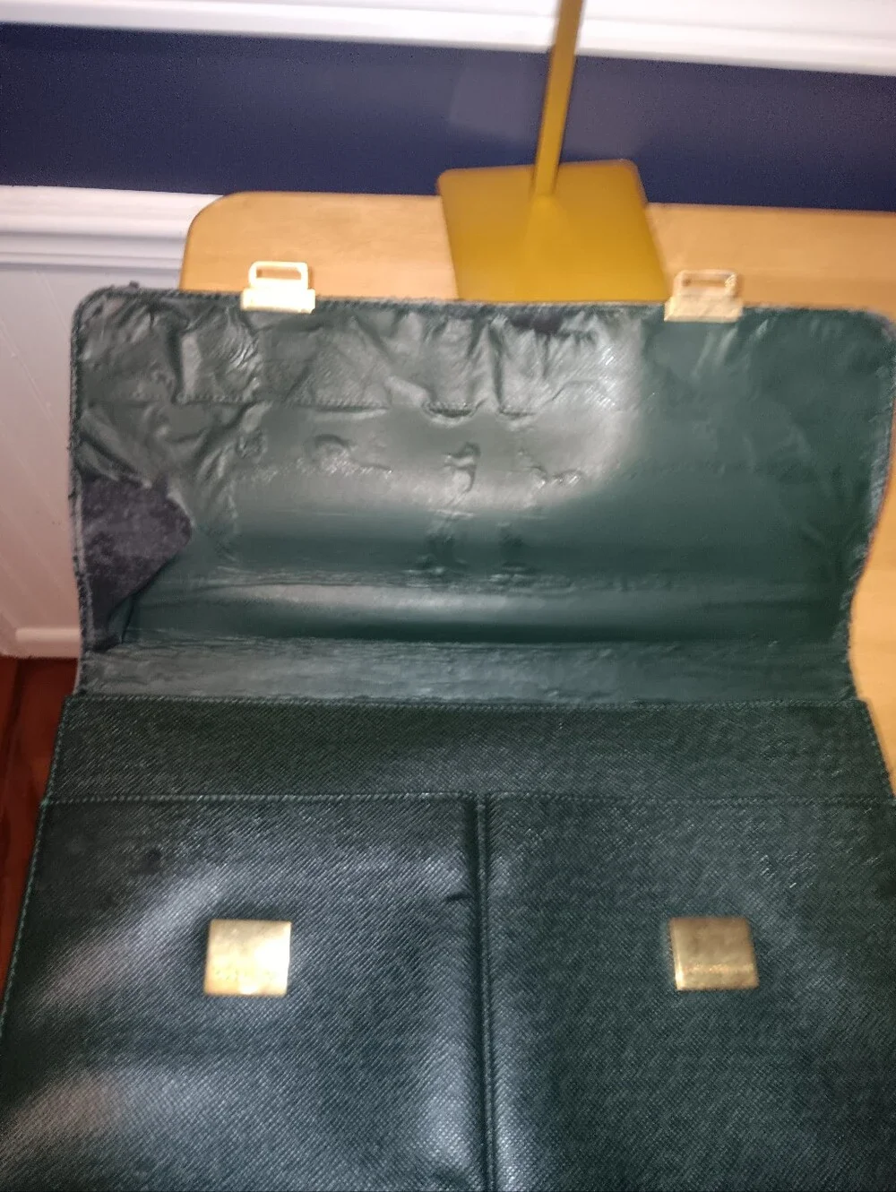 Louis Vuitton Green Taiga Leather Briefcase